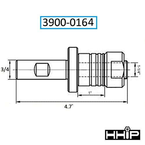 HHIP 3900-0164 Straight Shank Stub Mill Arbor, 1-1/4