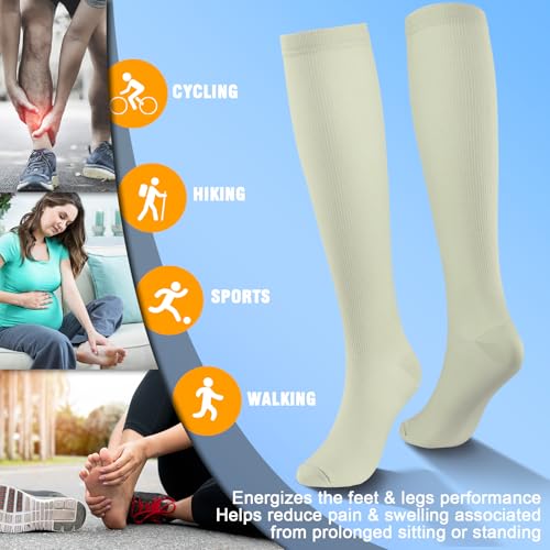 Image of bropite Compression Socks for Women &Men Circulation-Support Knee High Socks 20-30 mmhg-Best for Running,Medical,Nurse,Travel