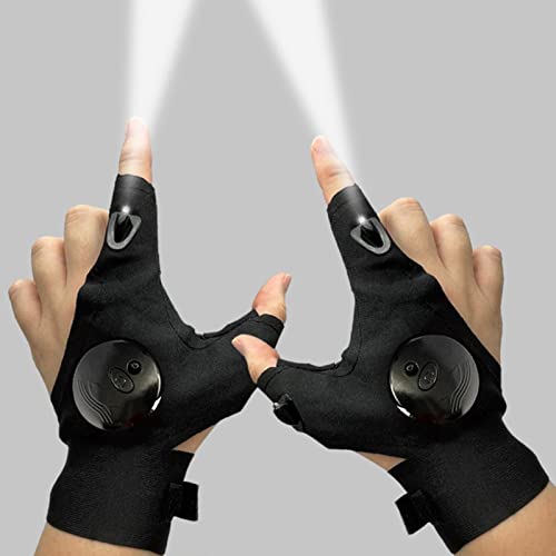 Virtcooy Guantes con Linterna LED, Guantes con luz LED, Guantes con Dedos LED alimentados por batería para Reparar mecánicos electricistas, Regalos para Hombres, Regalos para papá, Abuelo, papá Cover