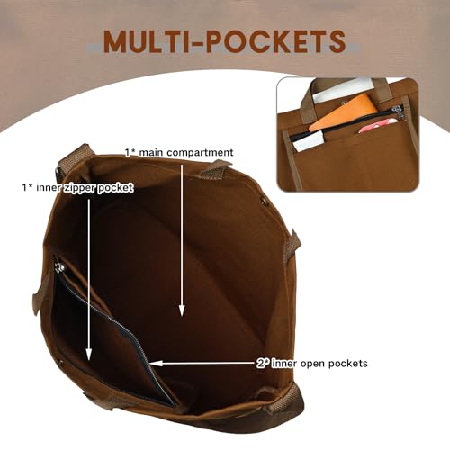 Image of Large Canvas Tote Bag for Women inside out Bag Crossbody Shoulder Bag with Adjustable Strap for Work Travel Shopping
