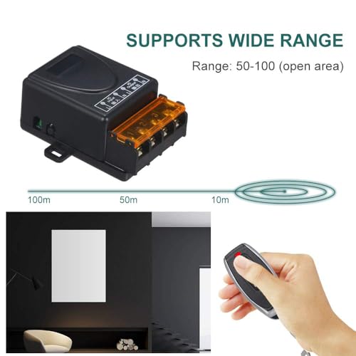 Image of Roboway 433Mhz AC 85-220V 1CH Wireless Remote Switch Relay Receiver Transmitter Universal Remote Control Switch Module and 1PCS RF Transmitter Remote Controls (1 Relay 1 Remote)