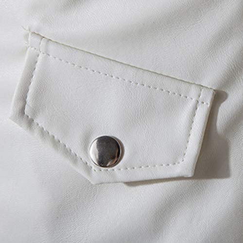 Men's Faux Leather Jacket Vintage|F120121| Coat Autumn Casual Men's Winter Jacket Zipper Fashion Sleeve Long Tops Leather Men's Coats Jackets O Rain Jacket White #TOP4