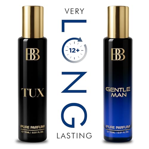 Image of Bergamot Beaute Gentleman & Tux Perfume Luxury Gift Set for Men Long Lasting Combo With Amber Musk & Leather 2 x 15 ml Travel Friendly | Perfume For Man