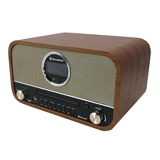 Roadstar HRA1782NDBT Microcadena Retro, Bluetooth, CD, USB, FM Radio, Dab+, AUX, Despertador, Mando a Distancia, Madera, PMP 240W