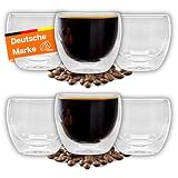 Felino® Espresso Gläser [6 Stück] [80ml] doppelwandige Kaffeegläser Thermogläser Glas Set doppelwandig für Kaffee, Cappuccino, Dessert