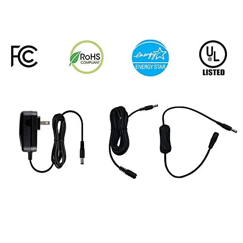 MyVolts 12V Power Supply Adaptor Compatible with TC-Helicon Harmony Singer 2 Vocal Processor - US Plug with Extension and ON/Off Switch