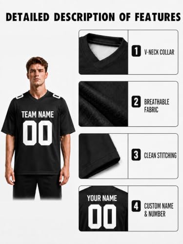 Image of Custom Replica Football Jersey with Name Number Logo