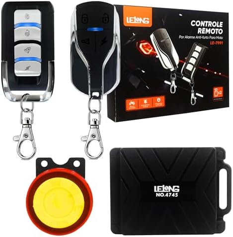 Alarme Anti-Furto para Moto com Partida Remota Sirene e 2 Control...