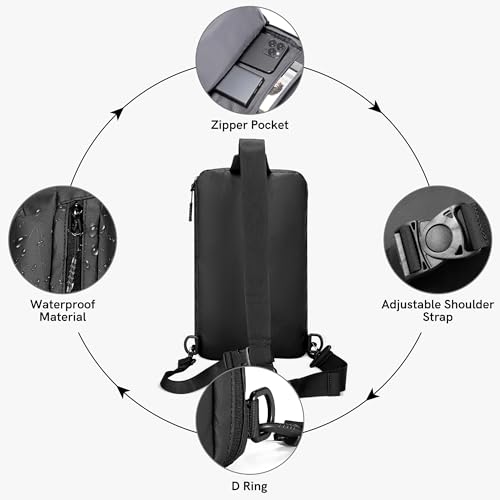 Kingsons Small Sling Bag,Trendy Crossbody Bag Lightweight Waterproof Sling Backpack Shoulder Bag for Men and Women3