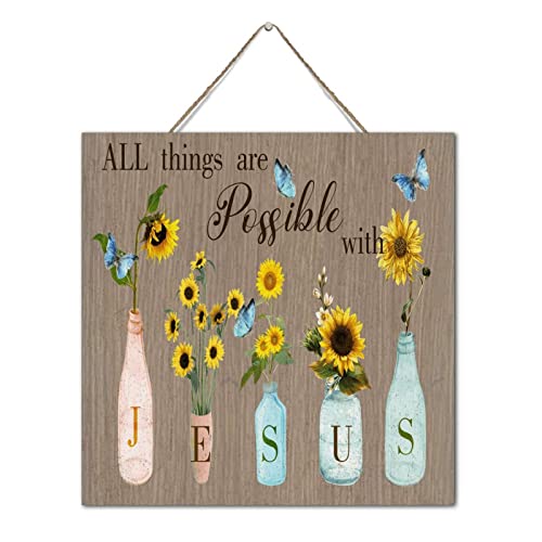 Plaque murale décorative en bois Jésus : décoration maison chrétienne 30x30 cm