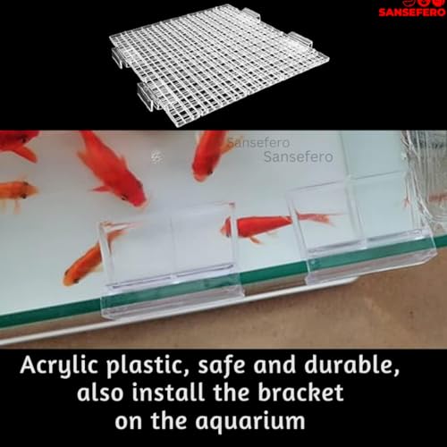 Image of Premier Plants Acrylic Aquarium Lid Cover Support Clip Clamp for Rimless Aquarium And Glass Top, Aquarium Hoods 6 Pieces (4 Pcs Grid Divider with 6 Pieces 12 MM Holder)