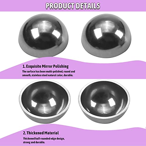 Yinpecly 100Mm Dia Thickened Gazing Hemisphere 304 Stainless Steel Hollow Ball Mirror Globe Polished Shiny Sphere For Home Garden, Silver Tone 2Pcs #TOP6