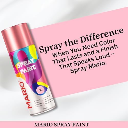 Image of Mario Spray Paint - 69 Pink (400ml) | Pink Spray Paint for Crafts, Furniture, Metal & Decorative DIY Use