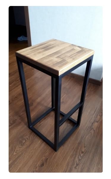 INDIAN DECOR RW38569 Classic Bar Stool/Breakfast Stool/High Stool Modern Shape Seat Metal Structure and Wooden Seat -Coffee Shop -Kitchen - Restaurant -Bar - Home Etc. Metal Bar Chair - Black-image-24