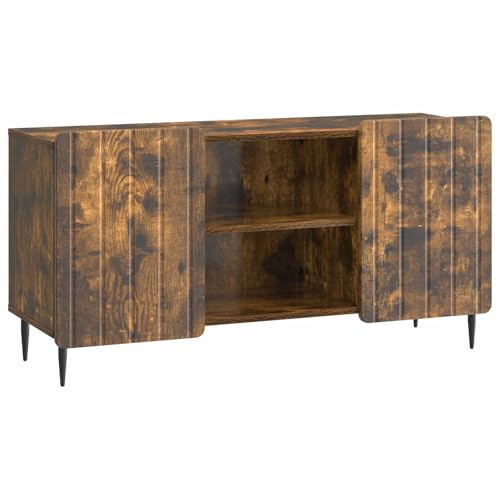 Support multimédia meuble TV moderne chêne fumé pour buffet de séjour