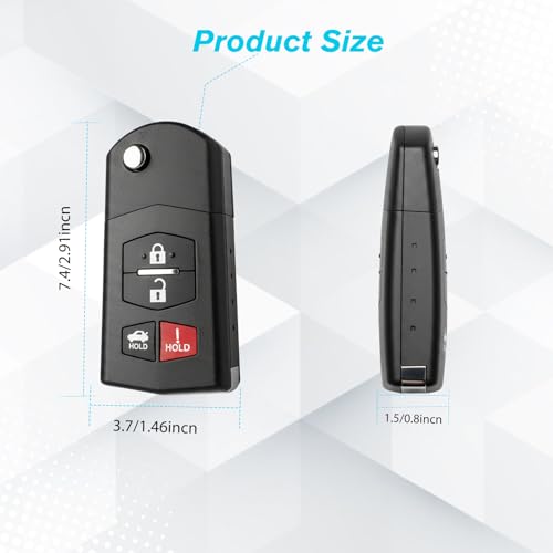 Llave inteligente de coche de 315 MHz con chip BGBX1T478SKE125-01 y 4 botones 6