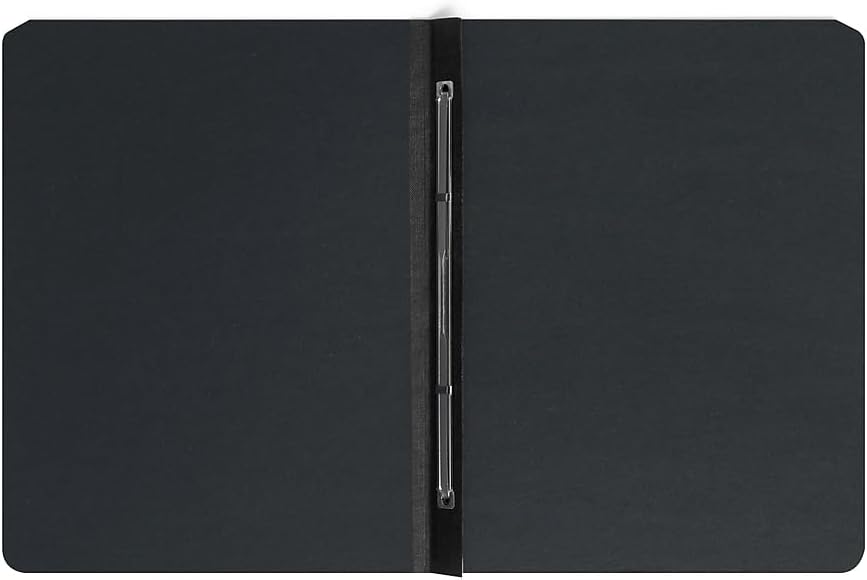 Smead Pressboard Report Cover, Metal Prong Side Fastener with Compressor, 3" Capacity, Letter Size, Black, 25 per Box (81151)