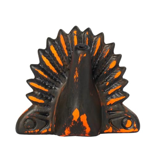Authentic Aztec Death Whistle, Up to 125+ Decibels Screams Creepy Human Sounding Whistle for Halloween, Unique Skull Design (Orange)