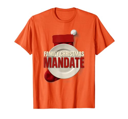Family Christmas Mandate Sarcastic Funny Family Matching T-Shirt, Men, Orange, 3X-Large
