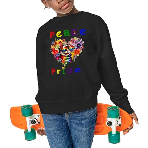 Peace Love Pride Cat with Rainbow Sunglasses LGBT LGBTQ+ Adult Youth T-Shirt Hoodie Sweatshirt4