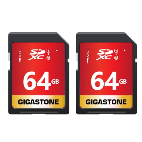 Image of Gigastone 64GB SD Card 2 Pack, UHS-I U1 Class 10 SDXC Memory Card High Speed Full HD Video Canon Nikon Sony Pentax Kodak Olympus Digital Camera