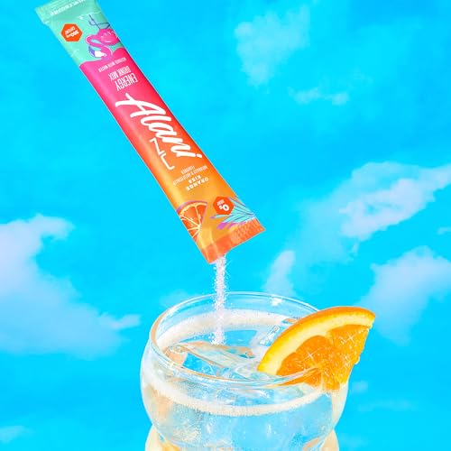 Image of Alani Nu ORANGE KISS Energy Sticks, Energy Drink Powder, 200mg Caffeine, Pre Workout Performance with Antioxidants, On-The-Go Drink Mix, Biotin, B Vitamins, Zero Sugar, 5-10 Calories, 10 Pack