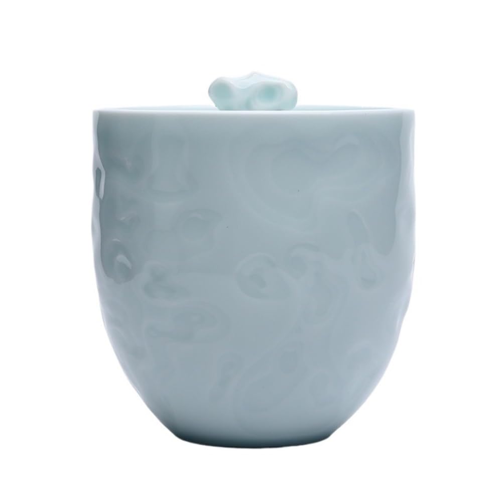 Organizador de Bolsitas de Té Recipiente for almacenar té de celadón, tarro de cerámica pequeño sellado, tarro de almacenamiento, juego de té chino retro, tarro individual Organizador de Té Contenedor