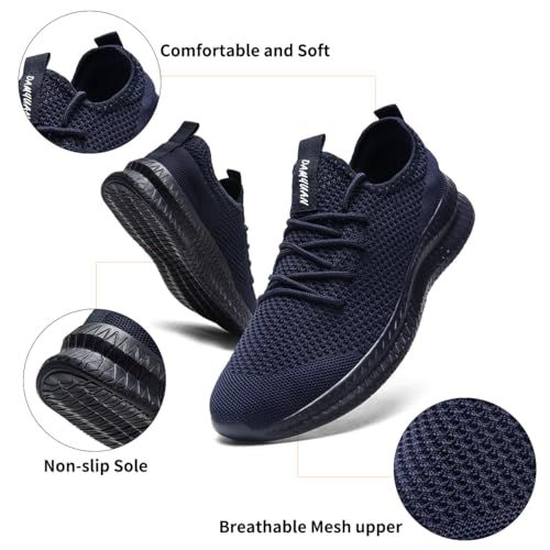 Image of DLWKIPV Mens Slip On Shoes Tennis Walking Gym Athletic Running Fashion Sneakers Workout Footwear Casual Sport Outdoors Breathable Knitted Mesh Lightweight