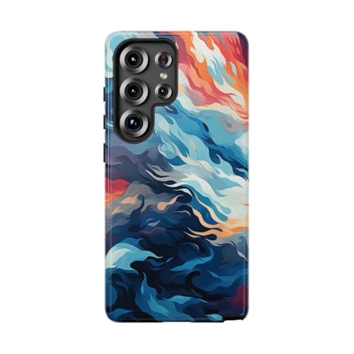 Coque Samsung S25 Ultra vagues ocean feu - Housse résistante et étui de protection rigide
