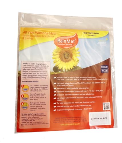 Rain Mats - Watering Aid for Planters and Hanging Baskets - Reduces watering needs