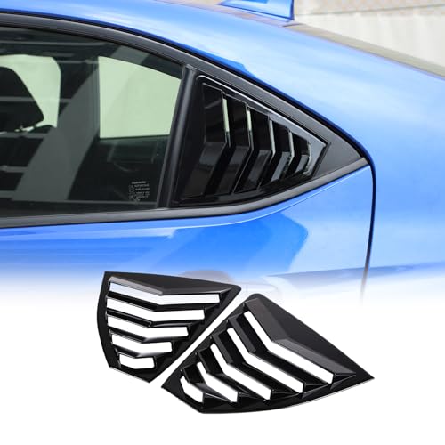 Daeiclru Rear Side Window Louvers Compatible with Subaru WRX 2022 2023 2024, Rear Side Window Louver Decorate Cover, Air Vent Scoop Shades Cover Accessories (Glossy Black)