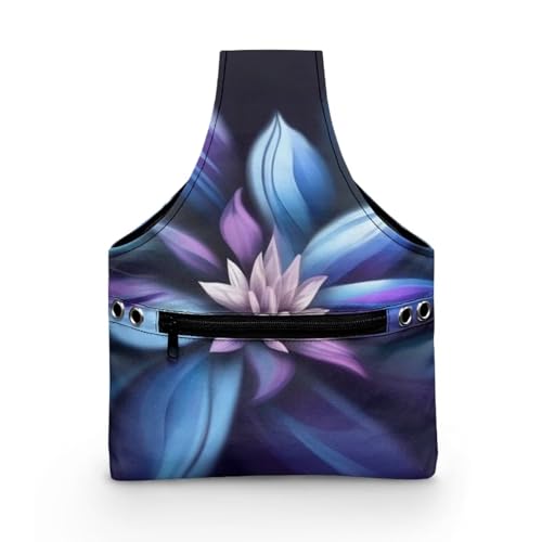 Image of KUIFORTI Boho Yarn Bag, Crochet Tote Bag, Purple Flower Yarn Storage Bag Organizer Travel Wrist Bag, Lightweight Yarn Tote Bags for Crocheting on The Go Knitting Accessories, Small Size