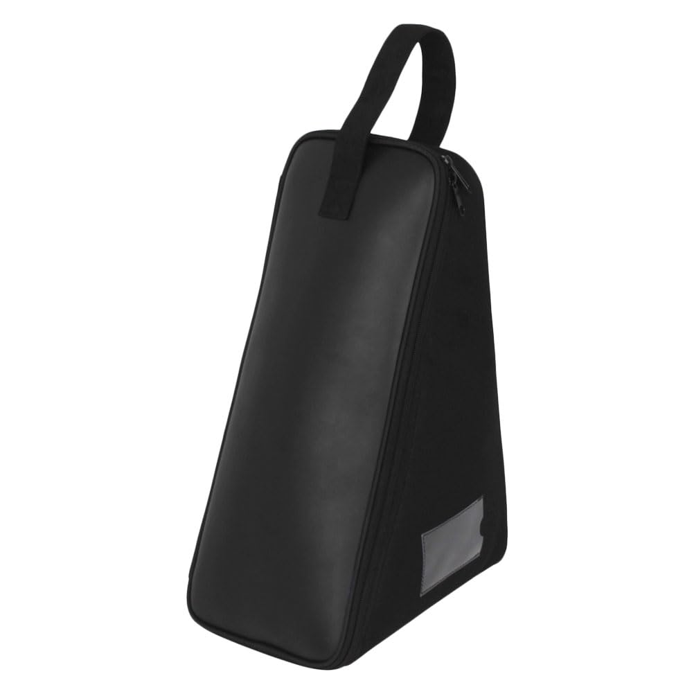 FRCOLOR Borsa Batteria Nera Resistente in PU con Interno Imbottito Protettivo Organizer Compatto per Singolo e Accessori Custodia Portatile per Batteristi e Studenti di Musica