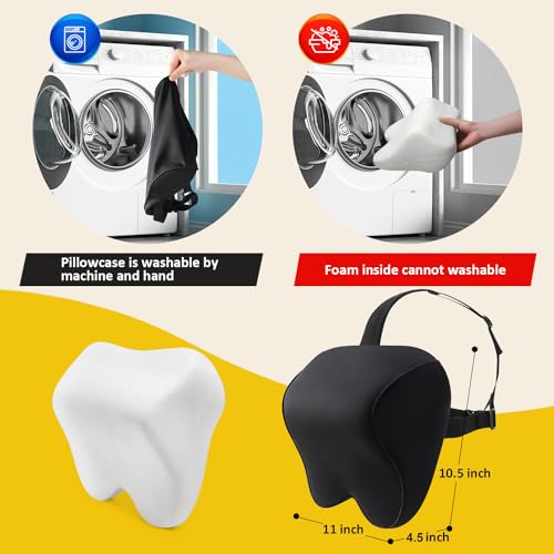 anzhixiu Car Neck Pillow for Driving- Memory Foam Car Pillow for Driving Seat for Cervical Support and Neck Pain Relief - T-Shaped Straps for Height Adjustment,Black