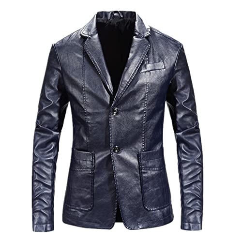 Men's motorcycle jacket jacket retro leather jacket casual winter waterproof jacket(khaki,4XL)