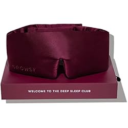 DROWSY Silk Sleep Mask - Face-Hugging, Padded Cocoon for Luxury Sleep in Total Darkness - 100% Pure Mulberry Silk La Vie En Rouge