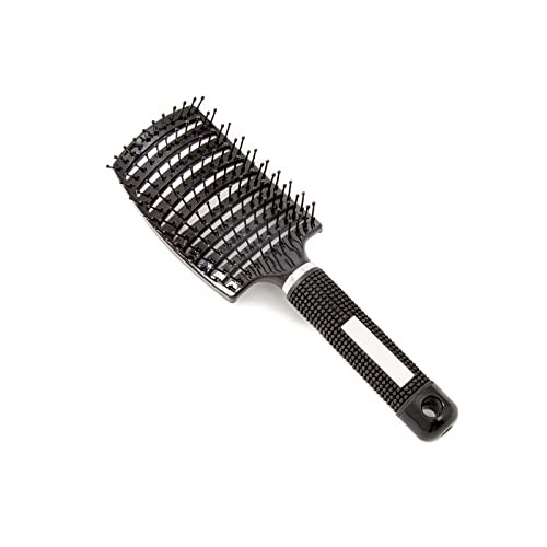 Cepillo de pelo para cabello húmedo/seco/rizado/liso/grueso/corto, diseño ergonómico curvado de fácil secado para mujeres y hombres