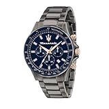 マセラティ クォーツ時計 腕時計 メンズ 44mm ブルーダイヤル ダークグレー ステンレススチール クロノグラフ 夜光 100m防水 日本ムーブメント R8873640001 [公式正規品] [2年保証]