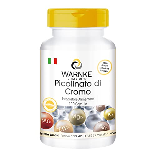 Cromo picolinato - 60mcg di cromo - 100 capsule - Biodisponibile | Warnke Vitalstoffe - Qualità da farmacia tedesca