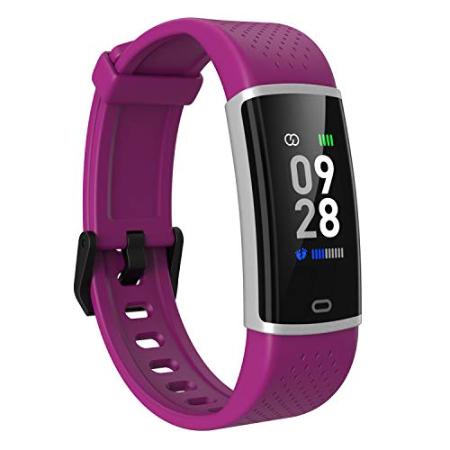 Fitpolo Fitness Watch Activity Tracker with Heart Rate Monitor Calorie Step Counter, Sleep Monitoring Pedometer Waterproof Smart Bracelet for Women Men Kidsï¼ˆPurpleï¼‰