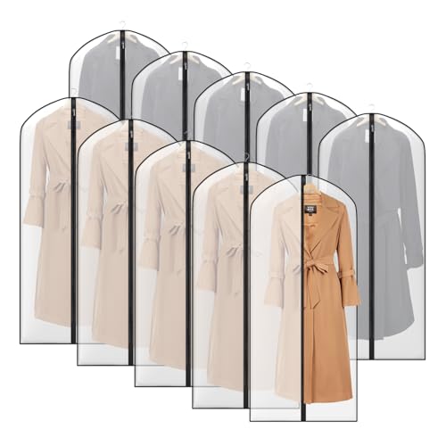 Zilink Coat Bags for Storage Hanging Garment Bag for Closet 54 in, 10 Pack