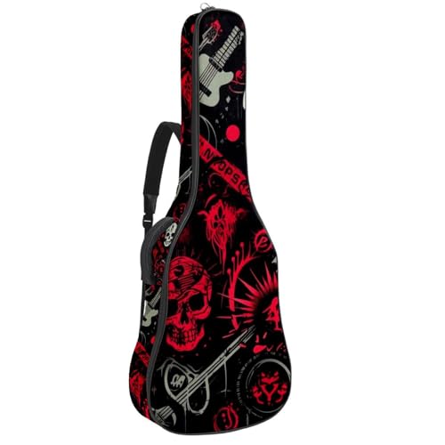 Housse de guitare acoustique 101,6 cm punk skull pour musiciens urbains