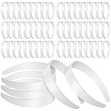 Hotop 100 Pcs Plastic Headbands Bulk 1 Inch Wide Craft No Teeth Plain Headbands DIY Hair Band Accessories for Girls Women (White,1 Inch Wide)