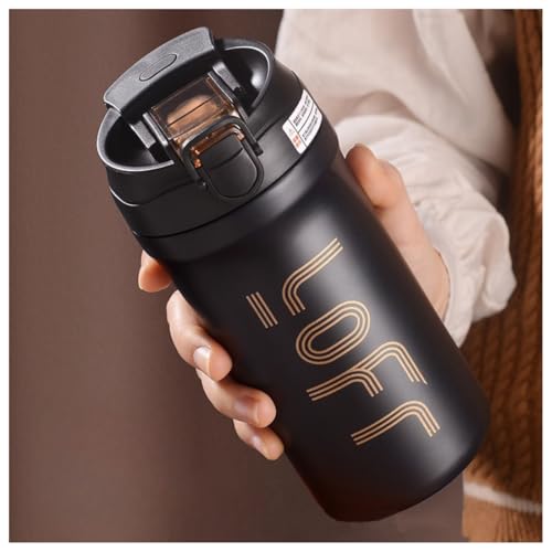 Image of Insulated Coffee Tumbler 600ML - Grey | Stainless Steel Vacuum Travel Mug with Lid | Double Wall Leak Proof Thermal Cup for Hot & Cold Drinks | Reusable Office, Home & Car Use