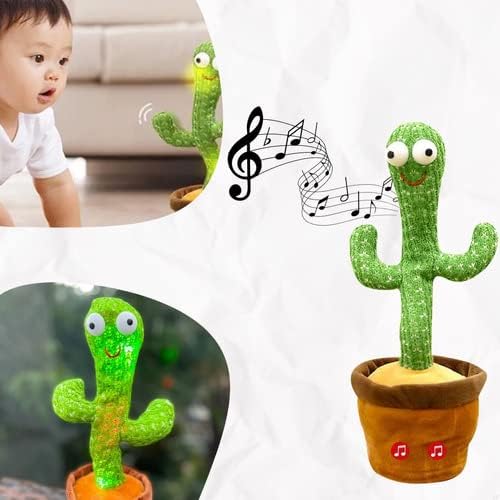 Cacto Dançante Bluetooth Falante Tik Tok Toca Música Repete Fala Brinquedo Led (Sem Roupa)