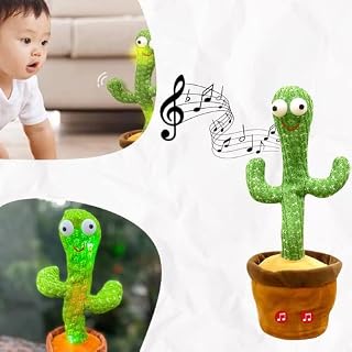 Cacto Dançante Bluetooth Falante Tik Tok Toca Música Repete Fala Brinquedo Led