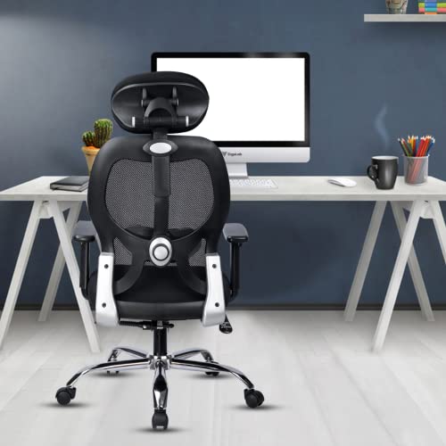 Image of ErgoLab Matrix Office Chair | 3 Year Warranty | Mesh High Back Ergonomic Chair for Office Work at Home | Multi-tilt Lock Mechanism, 1D Armrests | Computer Revolving Chair with Heavy Chrome Base
