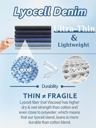 Mens Lyocell Loose Fit Jeans Business Casual Thin and Light Summer Baggy Denim Pants3