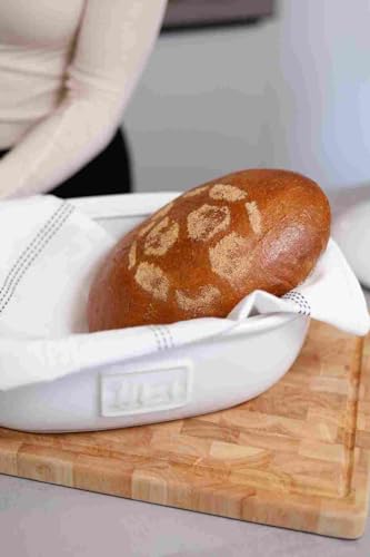 Foto von Carl Tode Brottopf Steingut weiß 36,5 cm – oval, Luftlöcher, ofenfest, spülmaschinenfest