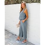 luvamia Pant Suits for Women Dressy Casual 2 Piece Sets Sleeveless Blazer Vest with Wide Leg Capri Pants Work Outfit - Image 4